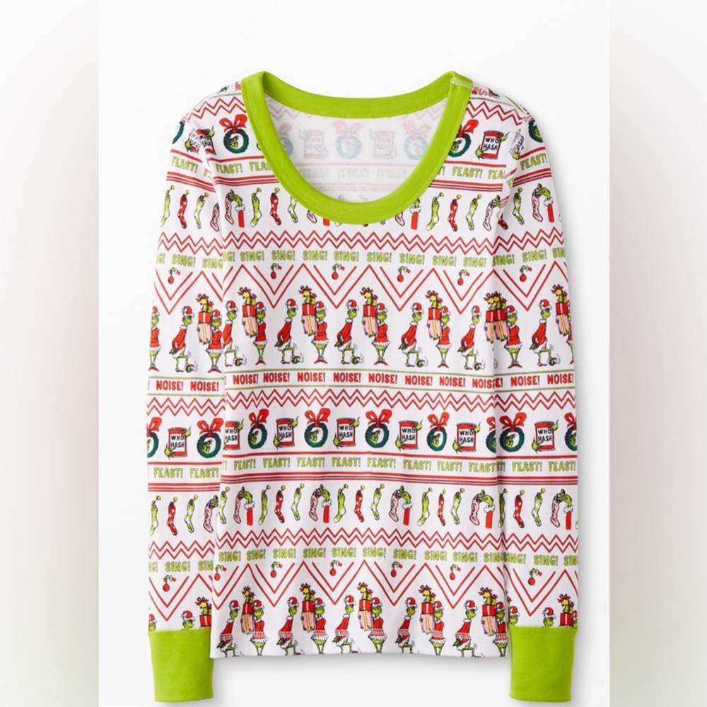 Dr. Seuss Grinch Women's Long John Pajama Top and Bottom